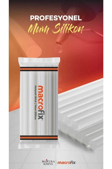 Macrofix Ince Mum Silikon 1 Kg 30 Cm 7.4 Mm Ince Çubuk Silikon Sıcak 1. Kalite Tabanca Yapıştırma Slikon ürün görseli 1