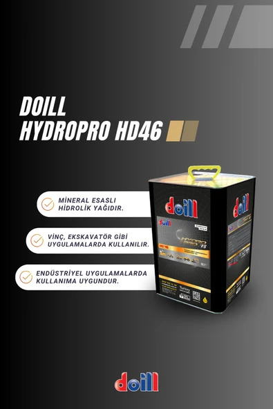 HYDROPRO HD 46 ISO VG 46 16 Litre Hidrolik Sistem Yağı (Üretim Yılı: 2025) - Resim 4
