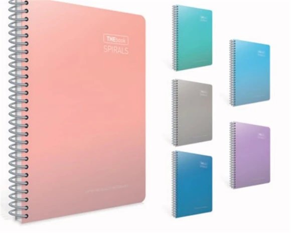 Gıpta Thebook Spirals Spiralli Sert Kapak Not Defteri A4 100 Yaprak Çizgili 5498 (Karışık Renk 1 Adet) ürün görseli 1