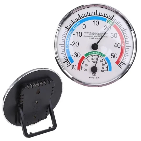 Sıcaklık ve nem Ölçer Termometre - Analog Ekran ( Bebek Odası Nem Ölçer - Termometre ) Masaüstü veya Duvara ASılabilir ürün görseli 1