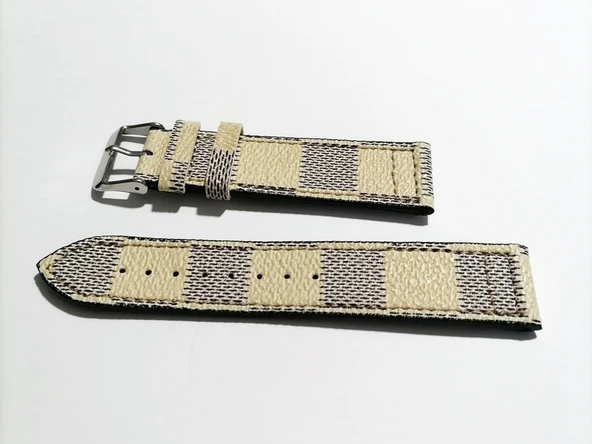 Fado   Burberry &  Fosil  Kumaş Yüzeyli Saat Kordonu Uyumlu 20   mm(  207 ) - Resim 2