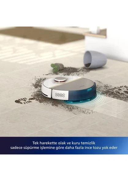 Philips HomeRun 7000 Serisi Aqua XU7000/02 Beyaz Gold Akıllı Robot Süpürge - Resim 4