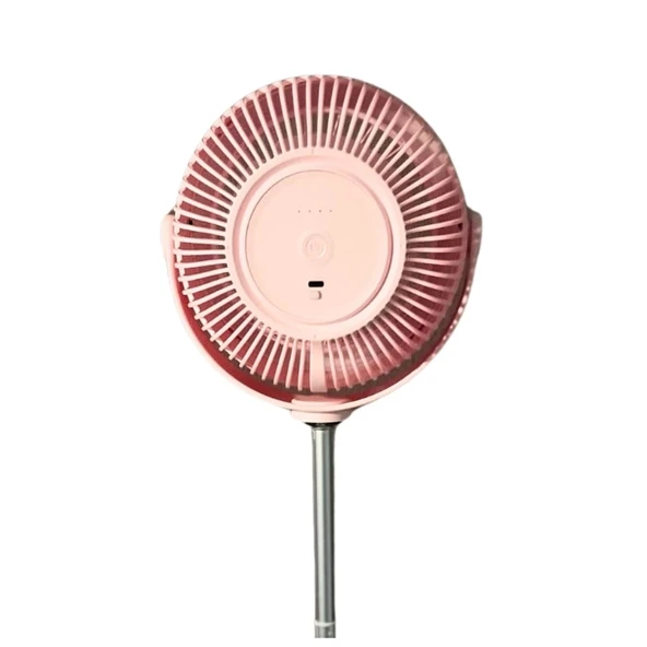 bigmate Pembe Masa Tipi Midi Fan – Taşınabilir Şarjlı Kademeli Hız ve Yükseklik Ayarı YS2298B - Resim 8