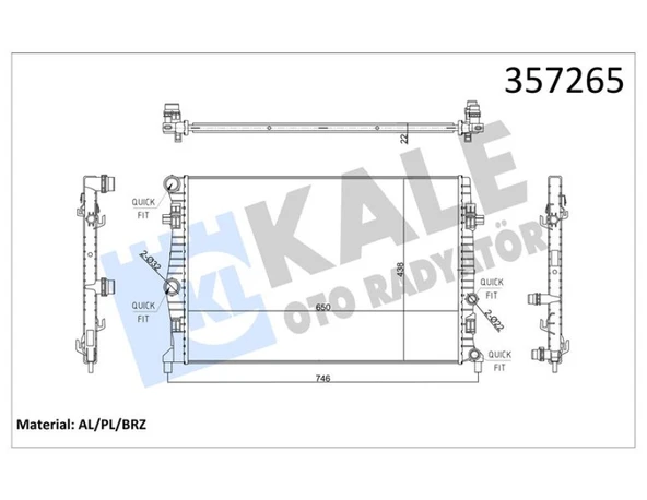 Vag Motor Su Radyatoru ( 650x414x24 ) Golf VII Leon Octavıa 13> A3 17> 1.0 1.2 1.4tsi - Kale 357265 - Resim 1