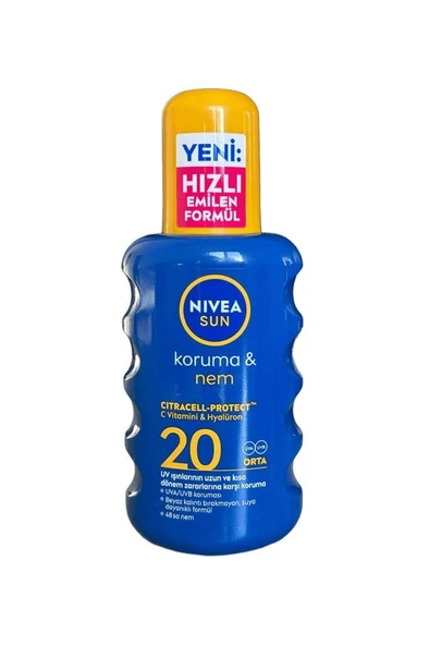 Nivea Koruma & Nem 200 ml 20 Faktör Güneş Spreyi ürün görseli 1