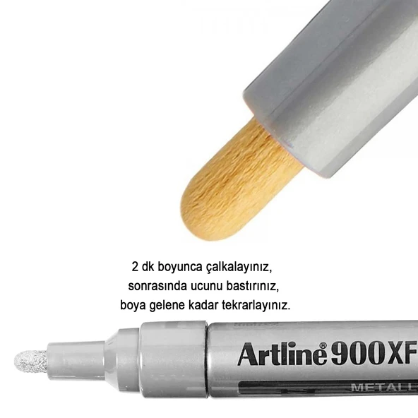 Gümüş Renk Markalama Kalemi Markör Kalıcı İşaretleyici Marker Kalem Metal Plastik Cam Ahşap Yüzey - Resim 3