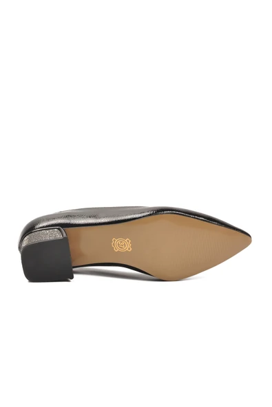 Ayakmod Siyah Kırışık Taş İşlemeli Kadın Abiye Ayakkabı 357180 Z - Resim 5