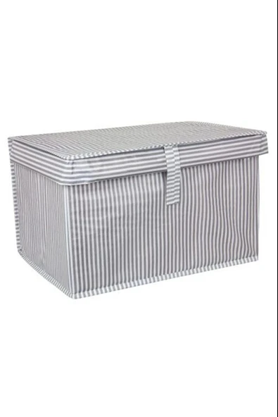 Alas Çok Amaçlı Mini Kutu Gri Çizgili Tekli 40x30x26 Cm ürün görseli 1