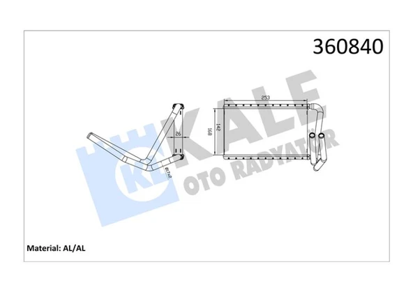 Hyundaı Kalorıfer Radyatoru Kia Sorento I 2.4 2.5crdi 3.3/3.5 V6 4wd 02<11 Borulu [brazıng Al/al] [253x168x2 - Kale 360840 - Resim 1