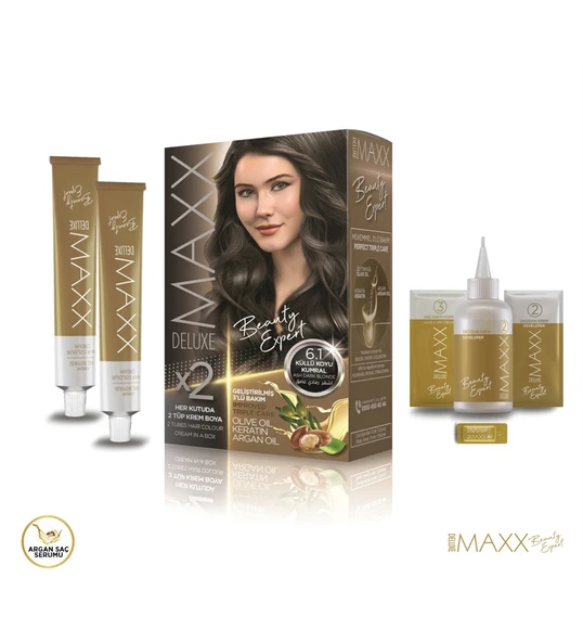 MAXX DELUXE BEAUTY EXPERT 6.1 Küllü Koyu Kumral Set Boya - Resim 2