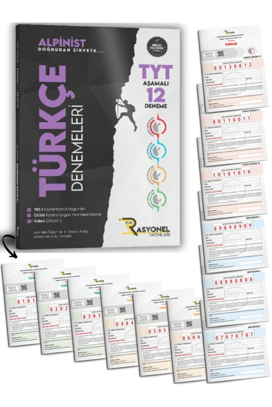 Tyt Türkçe 12'li Deneme Seti (ALPİNİST SERİSİ) (YAZARLARINDAN VİDEO ÇÖZÜMLÜ) ürün görseli 1