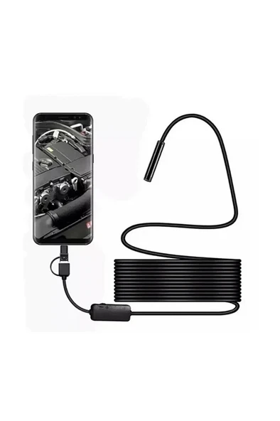 Vtn-02 Endoskop Yılan Video Kamera Led li 2 Metre 7 Mm Sert Kablo Su Geçirmez ürün görseli 1