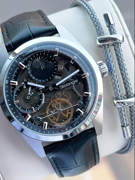 Slazenger Otomatik Seri Mehtap Ve Güneş Kadranlı İtalyan Bileklik Hediyeli Erkek Kol Saat ESL.2559.1 ürün görseli 1