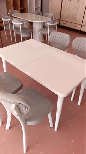 Kelebek Açılabilir Glass / Parlak Masa (80x130 cm) - Resim 6