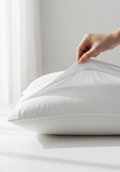 Sıvı Geçirmez Microfiber Yastık Alezi  Su Geçirmez Yastık Koruyucu 50x70 cm - Resim 4