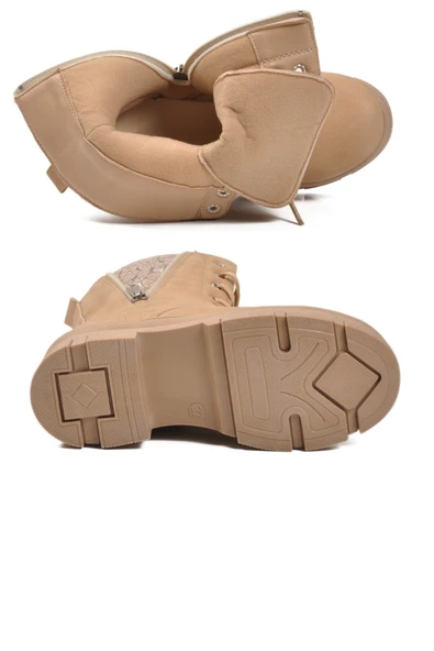 Ayakmod Nut İçi Polarlı Kaymaz Taban Kız Çocuk Bot G-1001 F Frmr - Resim 5