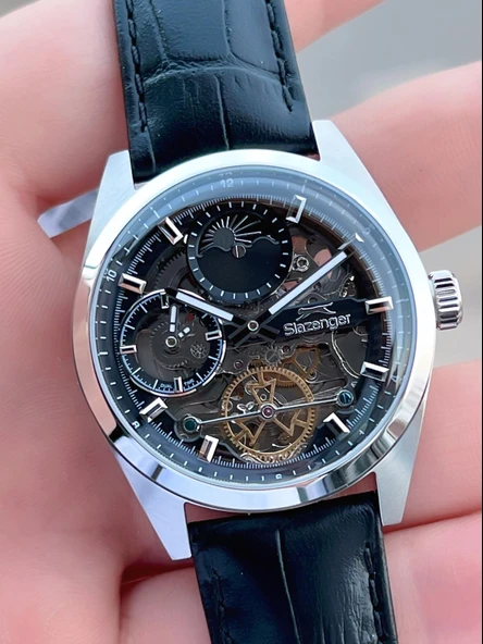 Slazenger Otomatik Seri Mehtap Ve Güneş Kadranlı İtalyan Bileklik Hediyeli Erkek Kol Saat ESL.2559.1 - Resim 5