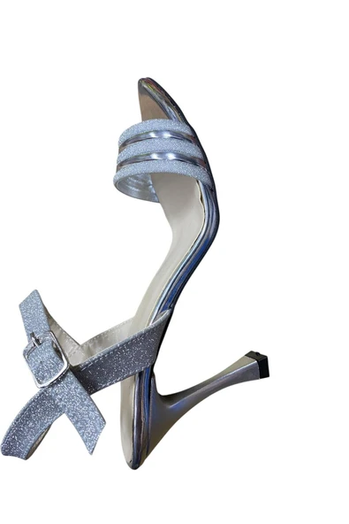 Kadın İnce Kadeh Topuk Yazlık Abiye Ayakkabı - Resim 2