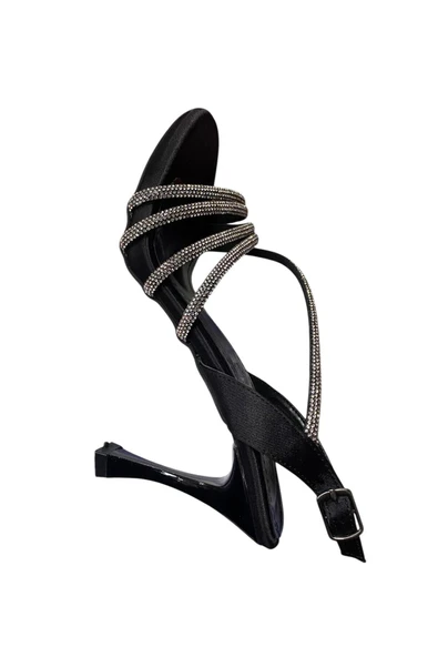 Kadın İnce Taşlı Topuklu Yazlık Ayakkabı - Resim 3