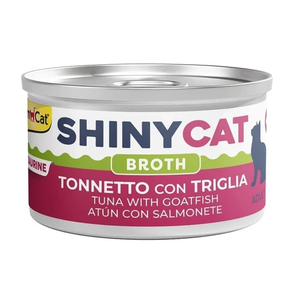 GimCat Shinycat Broth Sos İçinde Barbun Balıklı ve Ton Balıklı Kedi Konservesi 70g ürün görseli 1