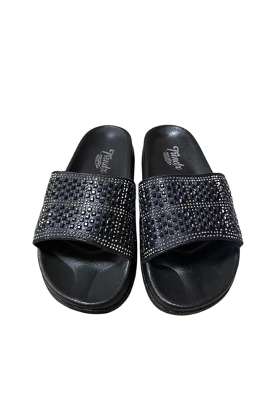 Kadın Düz Taban Taşlı Terlik - Resim 5