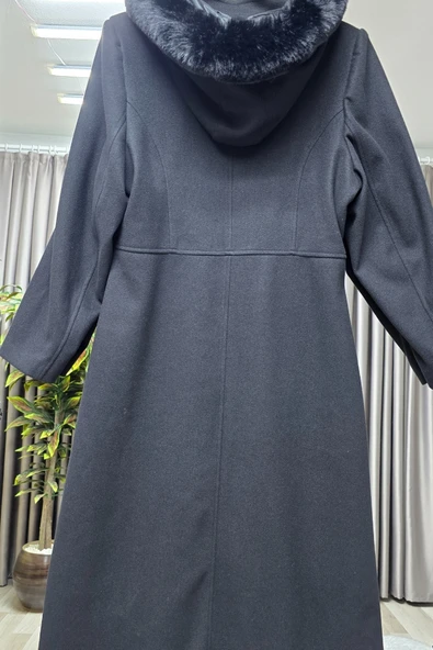 Kadın Giyim Kapşonlu Tam Boy Mevlana Kaşe - Resim 7