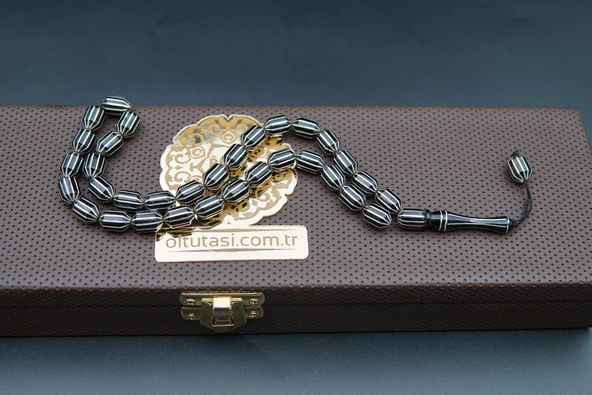 12'li Uçlu Kapsül Oltu Taşı Tesbih st000153 - Resim 10