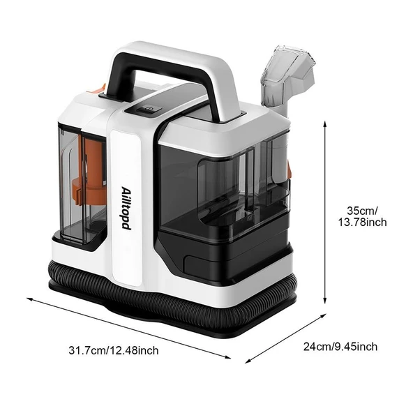 Portable Carpet Cleaner, Halı Koltuk Yıkama Makinesi, Güçlü Leke Çıkarıcı, Derinlemesine Temizlik ve Vakumlu Su Çekme Özellikli Profesyonel Temizlik Cihazı - Resim 5