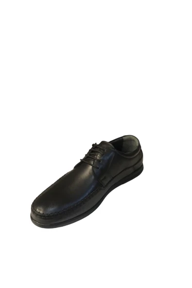 Erkek Düz Taban Bağcıklı Hakiki Deri Ayakkabı - Resim 3