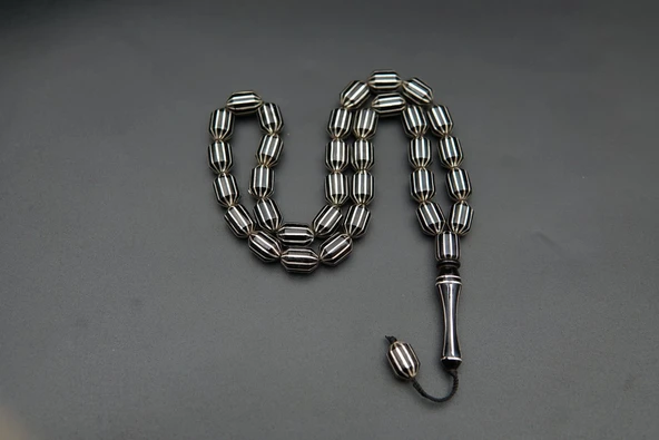 12'li Uçlu Kapsül Oltu Taşı Tesbih st000153 - Resim 7