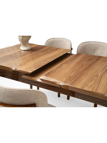 Kelebek Açılabilir Glass / Parlak Masa (80x130 cm) - Resim 2