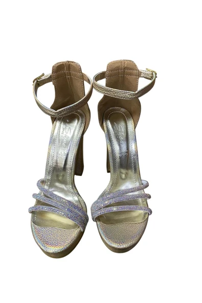 Kadın Taşlı Platform Yazlık Abiye Ayakkabı - Resim 2