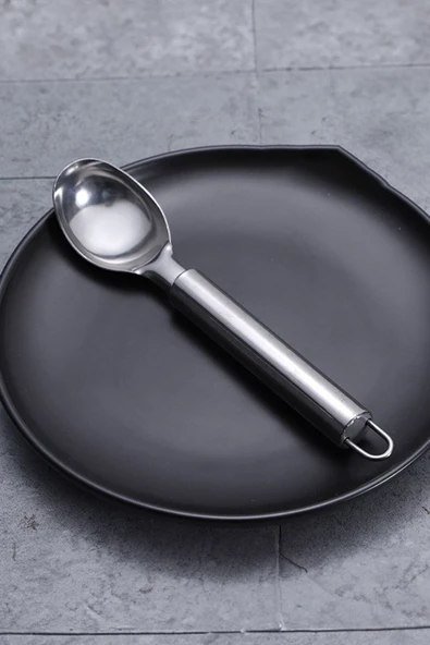 Krom Paslanmaz Çelik Dondurma Kaşığı Çelik Dondurma Alma Kaşığı - Resim 6