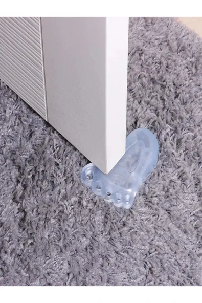 GenelTedarik AYAK ŞEKLİNDE KAPI STOPERİ KAPI TAKOZU SİLİKON 4ADET ürün görseli 1