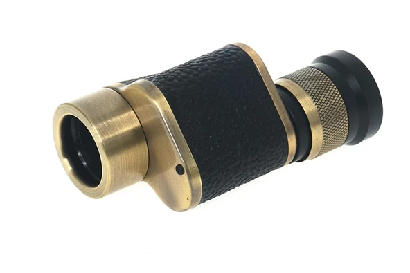 6x24  Baıgısh, Askeri Tarzi Pirinç Ve Deri Kaplamalı, Deri Çantalı Monocular Dürbün Sarı - Resim 2