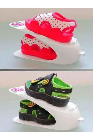 GenelTedarik Beyaz Çocuk Ayakkabı Rampası Düzenleyici toparlayıcı organizer ayakkabılık Plastik 10 adet Beyaz ürün görseli 1