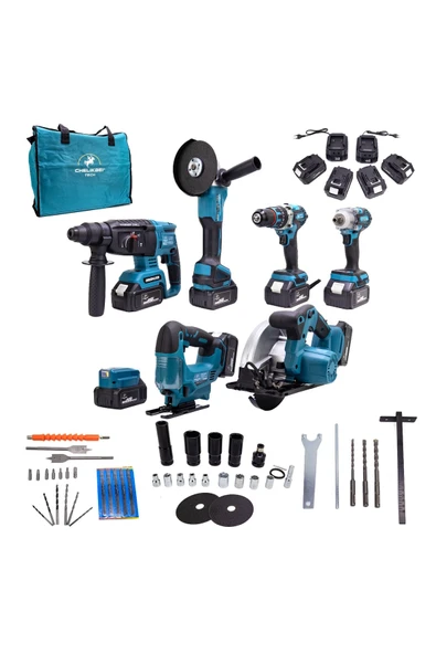 Chelikbei 7’li Matkap Seti ( Sarjlı Matkap, Daire Testere, Degobaj, Işık, Somun Sıkma, Sprial, Hilti) ürün görseli 1