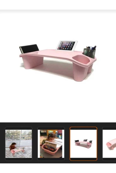 GenelTedarik ÇOCUK  HOBİ MASASI OYUN MASASI TABLET GÖZLÜ. PEMBE - Resim 2
