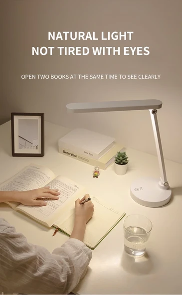 Şarjlı 40 Led Çalışma Okuma Işığı Kademeli Masa Lambası Ayarlanabilir Renk Tonu Ve Parlaklık Ps-1912 - Resim 2