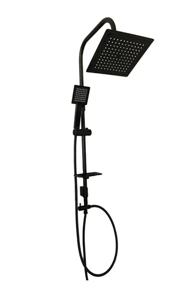 Siyah Kare Duş Seti, Tepe Yağmurlama Duş Başlığı, Ekstra Büyük Robot Duş Sistemi - Resim 2