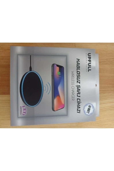 UPFULL Siyah Kablosuz Tel Şarjı ürün görseli 1