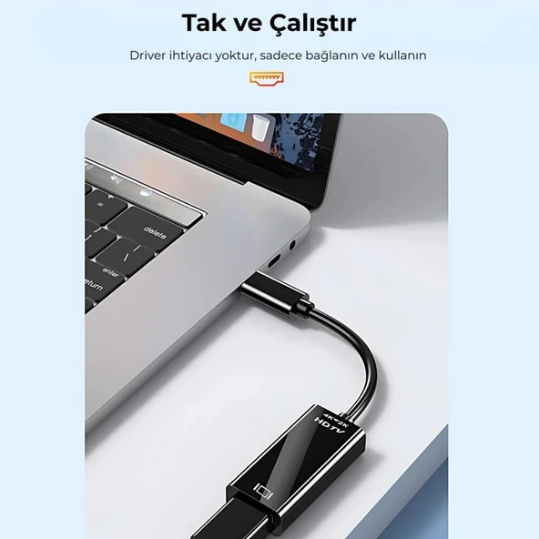5147 4K Destekli Type-C to HDMI Görüntü Aktarım Adaptörü - Resim 7