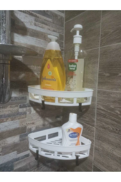 GenelTedarik Beyaz Yapışkanlı Duş Bayo Mutfak Köşe Sabunluğu Takım ürün görseli 1