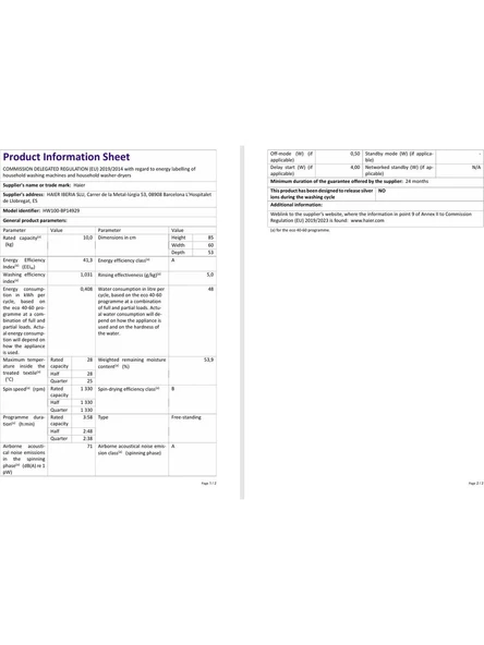 Haier I-Pro Series 1 HW100-BP14929A 1400 Devir 10 kg Çamaşır Makinesi - Resim 7