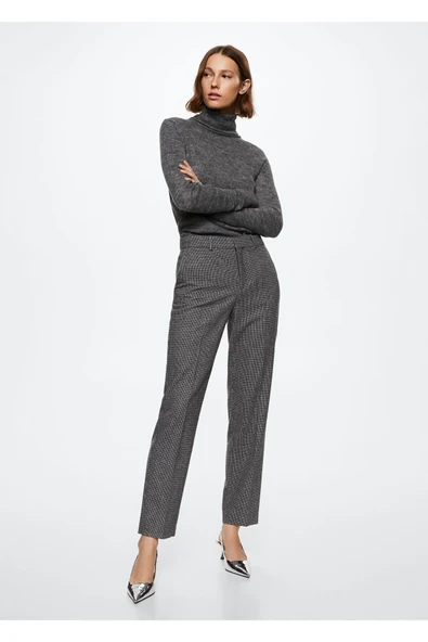 MANGO Gri Kadın Pantolon 37026705 ürün görseli 1