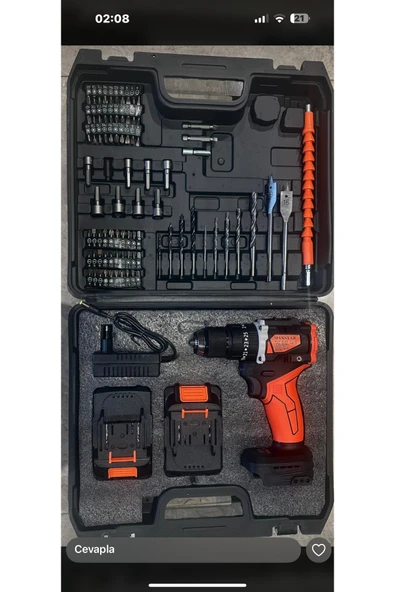 Maxstar matkap darbeli vidalama kömürsüz fırçasız motor darbeli 84 parça full setli çantalı - Resim 2