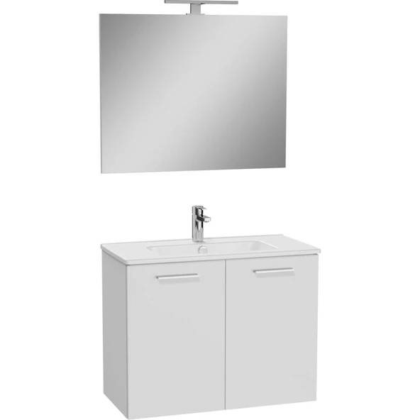 Ardea 67113 Banyo Dolabı Seti Kapaklı, 80 cm, Parlak Beyaz ürün görseli 1