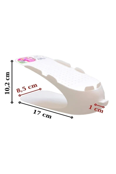 GenelTedarik Beyaz Çocuk Ayakkabı Rampası Düzenleyici toparlayıcı organizer ayakkabılık Plastik 10 adet Beyaz - Resim 3