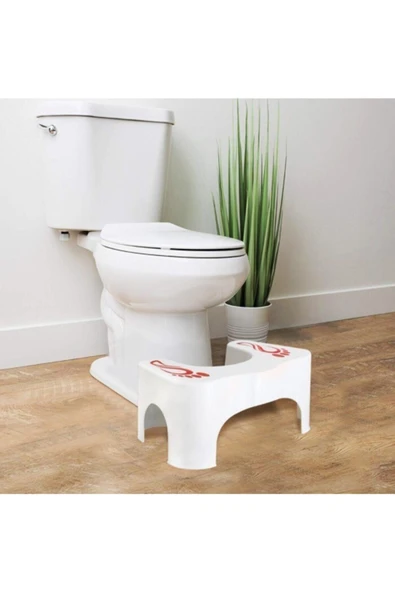 Decobella Klozet Taburesi Klozet Basamak Klozet Ayaklığı - Kırmızı - Resim 2