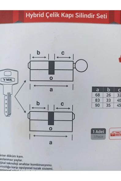 Yuma Çelik Kapı Silindir Kilidi - Resim 2